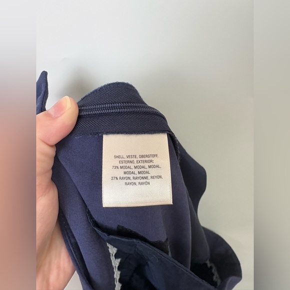 Anthropologie Elevenses Wide Leg Pleated Navy Blue Trousers - Picture 5 of 6